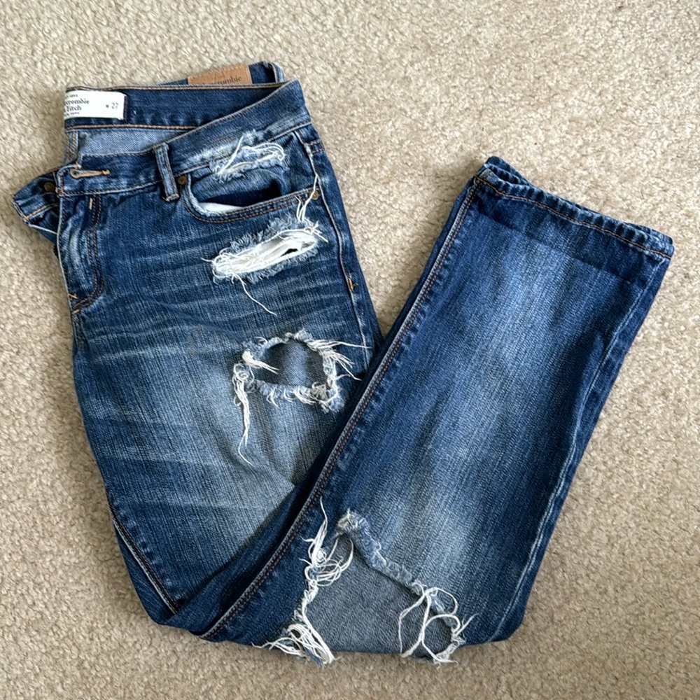 Abercrombie and Fitch destroyed denim 100% cotton